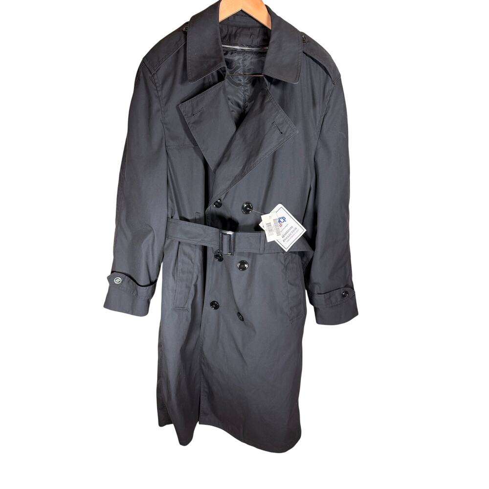 DSCP Garrison Collection Mens 42R Black Military Trench Coat NWT Made USA